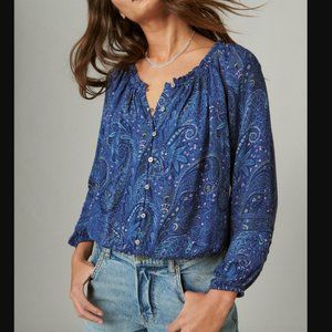 Boho Paisley Bubble Hem Blouse